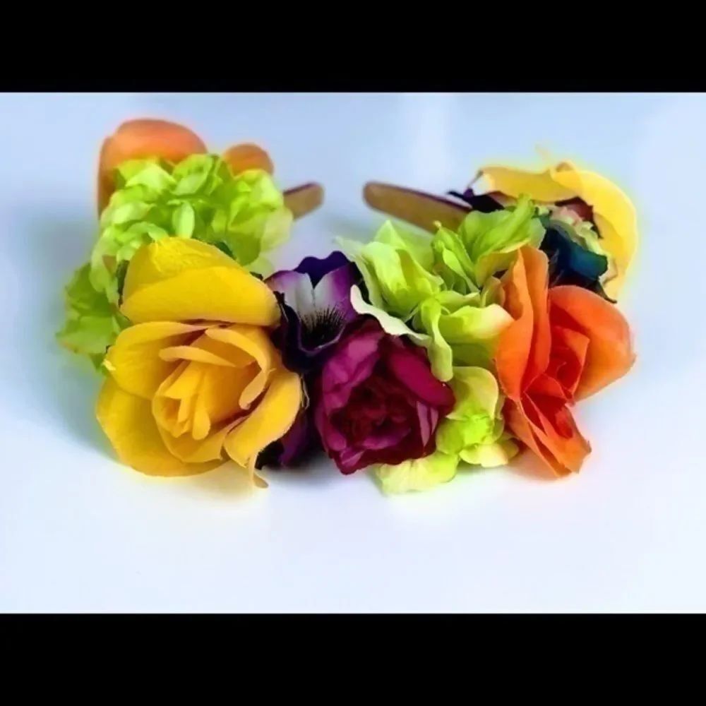 Stunning Handmade Colorful Flower Crown - Picture 4 of 5